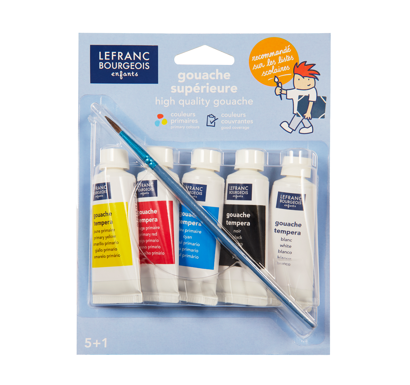 High-quality gouache set with brush