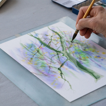Adding Volume Painting a tree with watercolour tutorial Lefranc Bourgeois