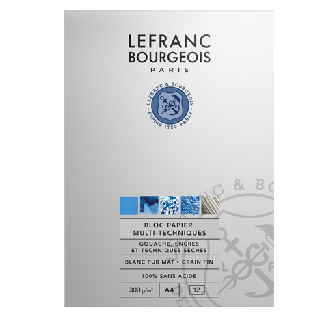 Lefranc Bourgeois Bloc Papier Multi Techniques Gouache Encres