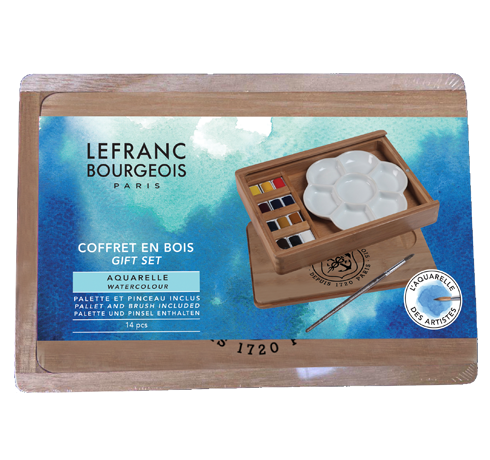 Fine Watercolour Wooden Box Gift Set Lefranc Bourgeois