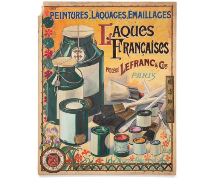 Panonceau publicitaire Laques Françaises Lefranc Bourgeois, 1896