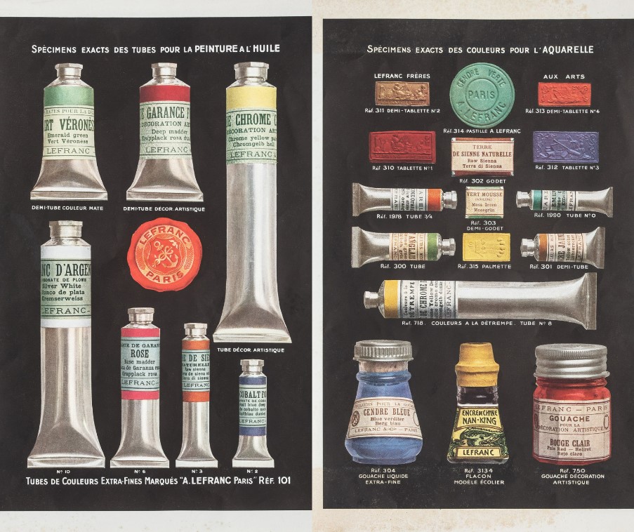 Catalogue format packagings Lefranc Bourgeois, 1934