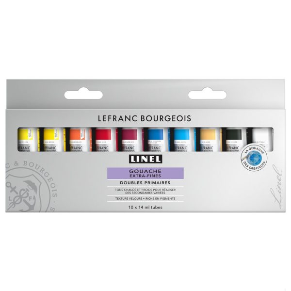 Linel Extra-Fine Gouache Set - Primary Colours 10 Tubes - Lefranc Bourgeois
