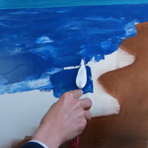 Painting a beach with acrylic
