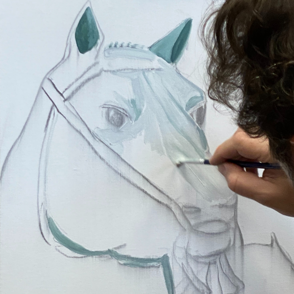 horse painted by Olivier Masmonteil
