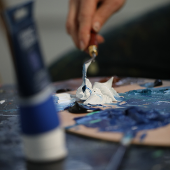 creating waves with a palette knife