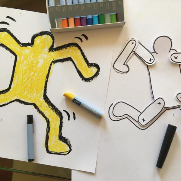 drawing of a man in the style of keith haring