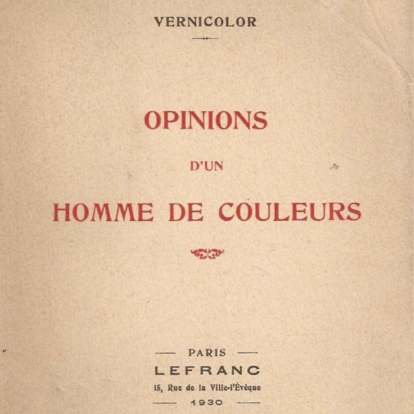Archive from 1930: the book " Opinions of a Man of Colour"